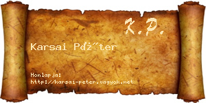 Karsai Péter névjegykártya