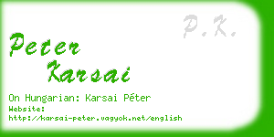 peter karsai business card